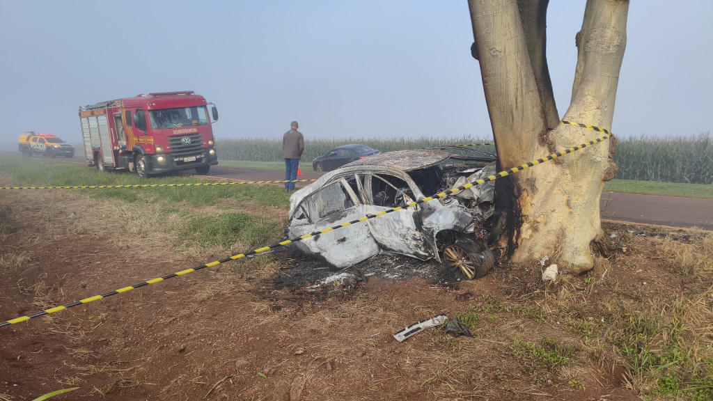 Tragédia na MS-379: dois morrem após Corolla bater em árvore e...